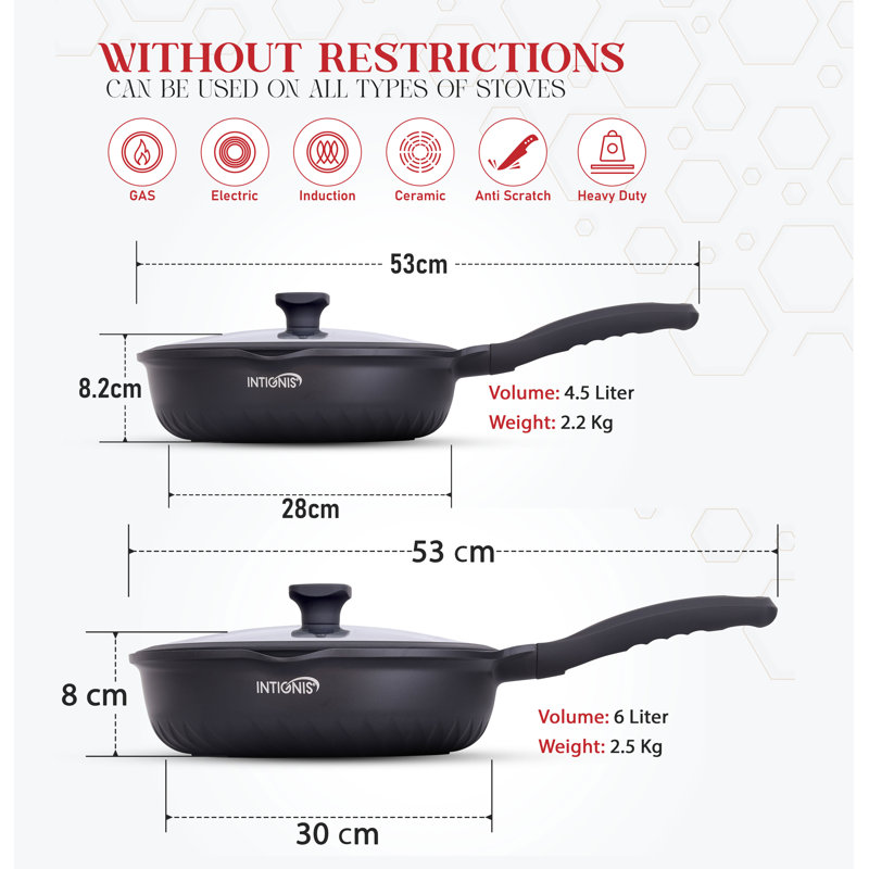 10 - Piece Non-Stick Aluminum Cookware Set, Black