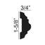 Moulure de panneau de polyuréthane à ruban français 1-5 / 8 po x 3/4 po x 94-1 / 2 po Pro Pack 55 LF-132005894