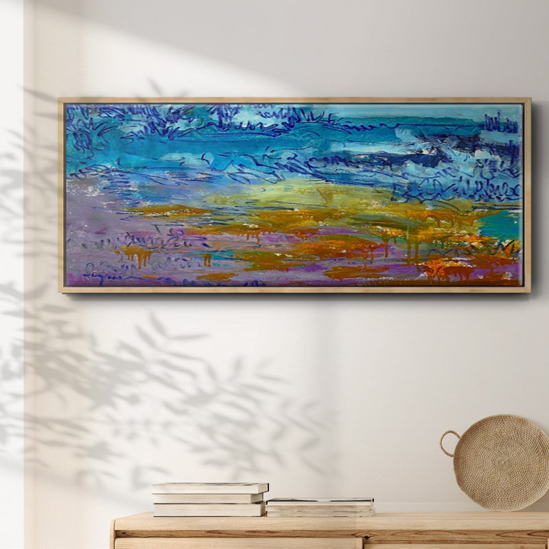 Dancing Heart Premium Framed Canvas- Ready To Hang, 27" H x 41" W x 2" D, Natural Floater Framed Canvas