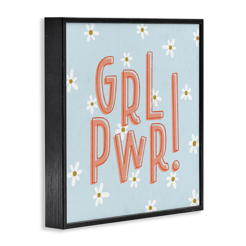 «Girl Power with Daisy», estampe numérique, design par Sarah Hickman, H 17 po x l 17 po, Giclée encadrée noir minuit