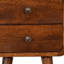 Table de chevet 22 po en bois massif brun à deux tiroirs 22 po