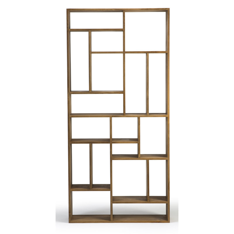 M Solid Wood Geometric Bookcase