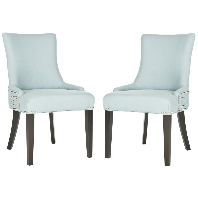 Chaise d'appoint rembourrée Aleshia en bleu clair, Bleu pâle