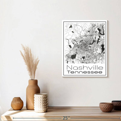 Carte de la ville de Nashville sur toile