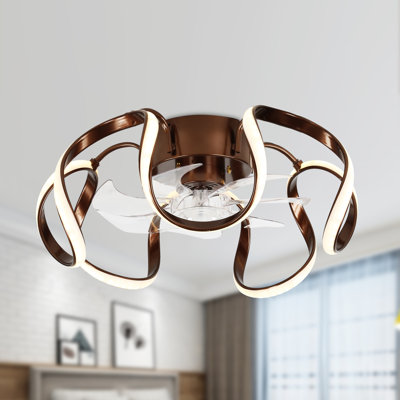 Dewone 20.1 inch Smart APP Low Profile Ceiling Fan with LED Dimmable Light Remote Control 6-Speed Flush Mount