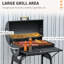 30" Portable Charcoal Bbq Grill, - Steel Outdoor Smoker With Wheels & Storage Black Grill Shelf For Picnic