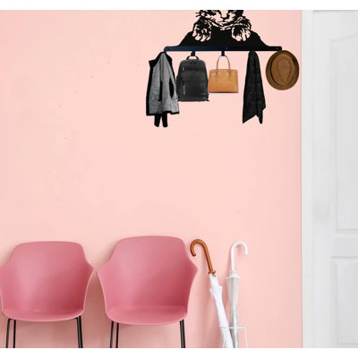 Metal Wall Organizer with Key Hooks