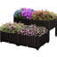 Jardinière surélevée de 4 pièces avec pieds, à arrosage automatique, pour herbes aromatiques, légumes et fleurs, couleur marron. Potager en plastique.