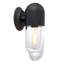 Applique murale cylindrique 12 lumières 1 lumière noire 12 "avec abat-jour en verre transparent-694202331