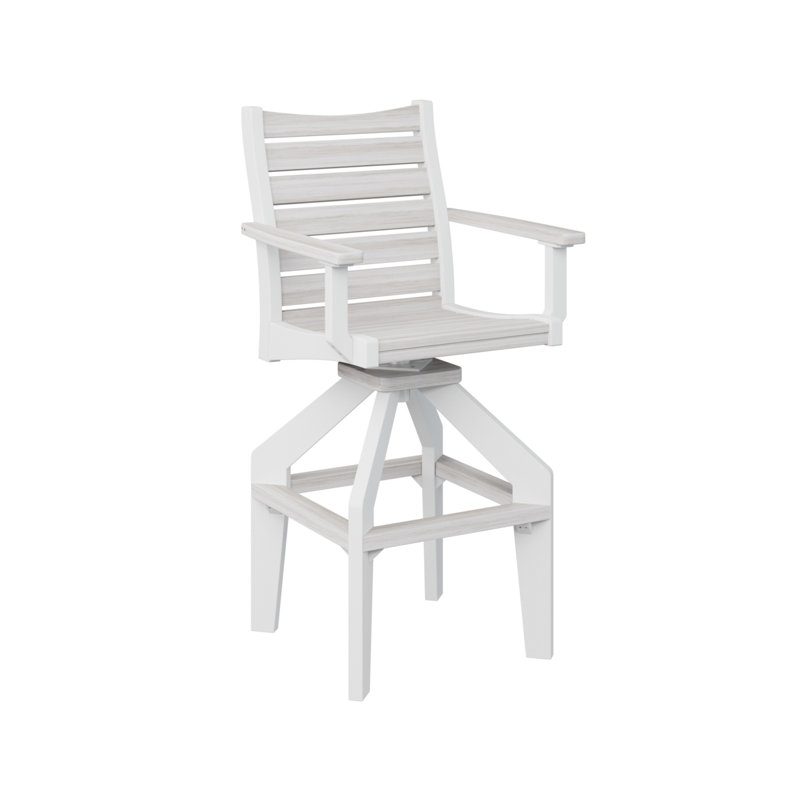 Berlin Gardens Bristol Swivel Bar Chair, Seashell, 30.5"