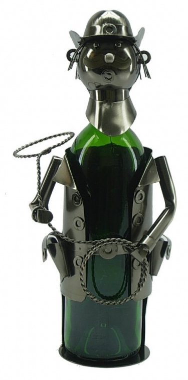 Cowboy Tabletop Wine Bottle Rack in Silver