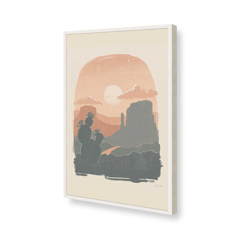 Cactus Silhouettes I Print dans un cadre, H 37 po x l 25 po, Encadrement de coin ouvert blanc opaque