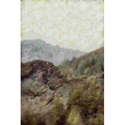 " Painted Foggy Mountains " Painting Print
