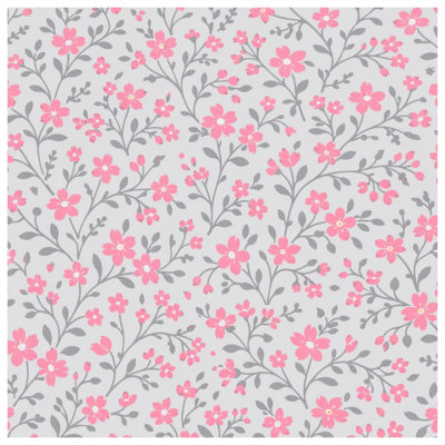 Édredon rose à motif floral