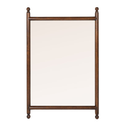 Rectangular Wall Mirror with Wood Dowel Frame