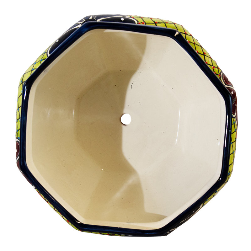 Desert Bloom Talavera Octangular Planter in Green