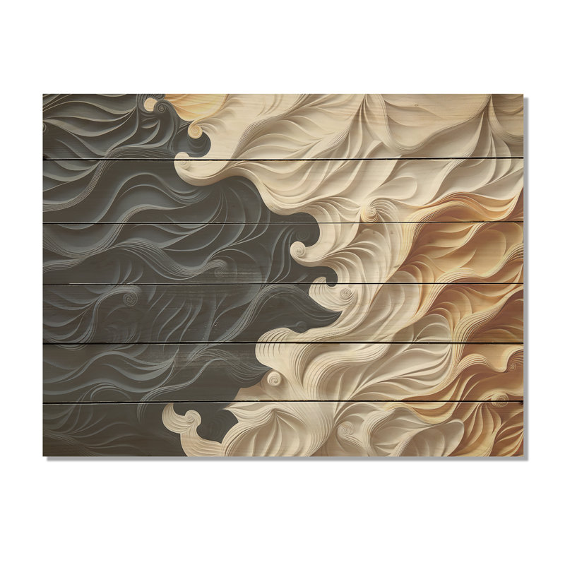 Minimalisme, beauté, sérénité, art côtier sur bois de pin naturel, H 10 po x l 20 po