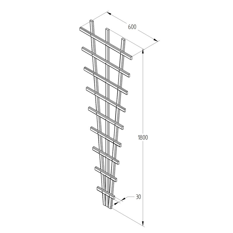 180cm H x 60cm W Wood Fan Trellis