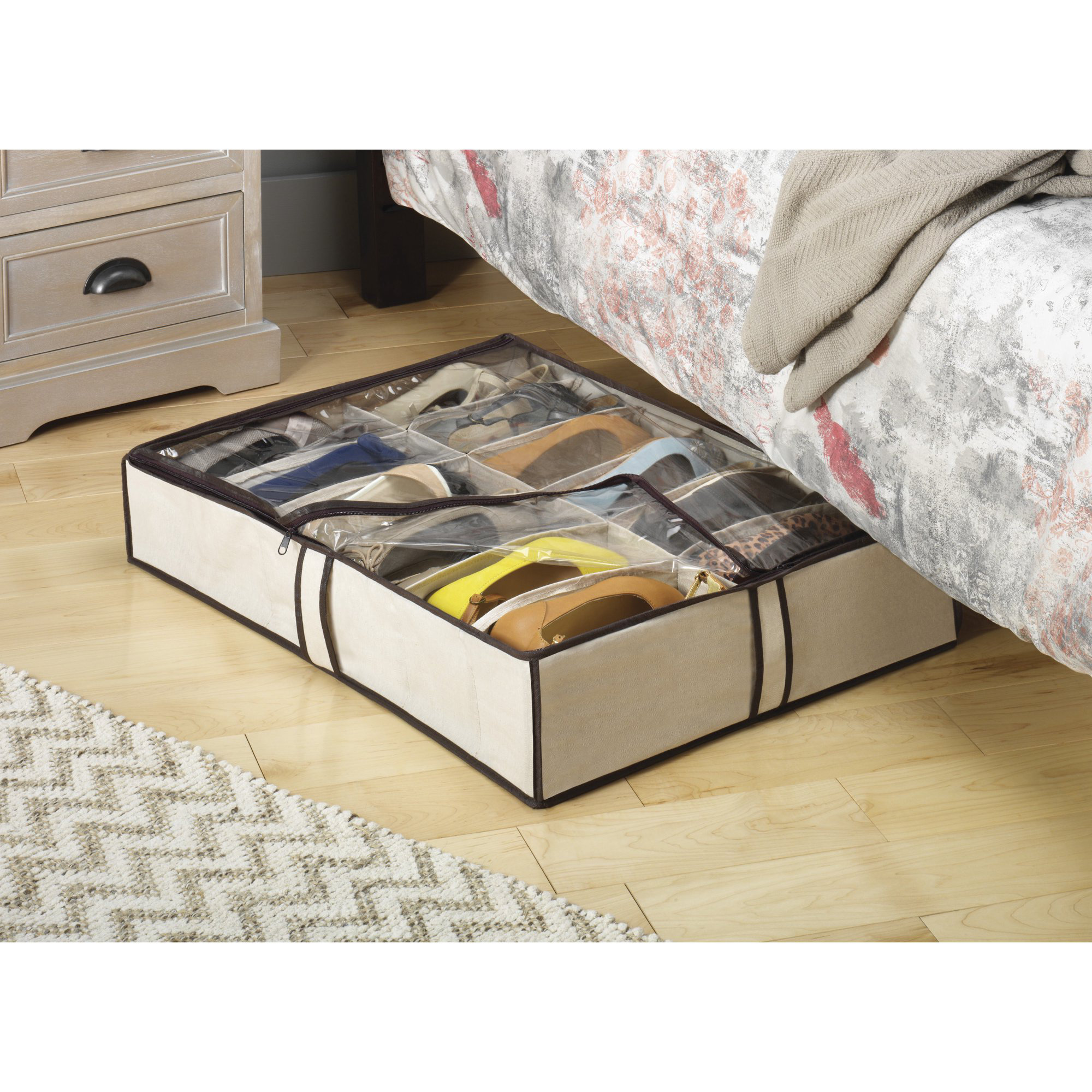 Rebrilliant Fabric Underbed Shoe Storage & Reviews | Wayfair