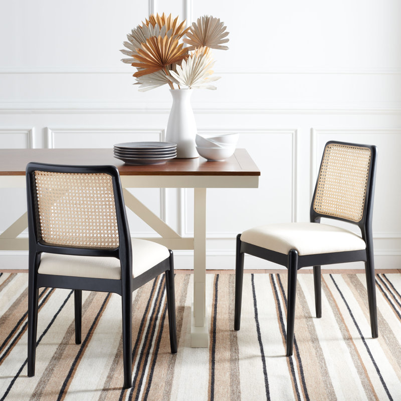 Dinwiddie 19.5'' H Upholstered Armchair, White, Black