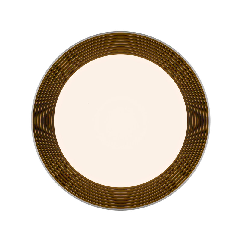 Gaston Dimmable LED Flush Mount With Built In Color Temperature Switch from 2700K/3000K/3500K/4000K, White/Gold, 26"