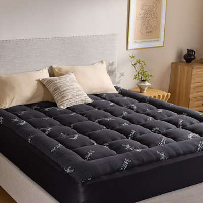 BEDLORE® Rayon Bamboo Mattress Topper, Pillow Top Mattress Pad with 6-18'' Deep Pocket, Soft Bed Topper for Back Pain Relief