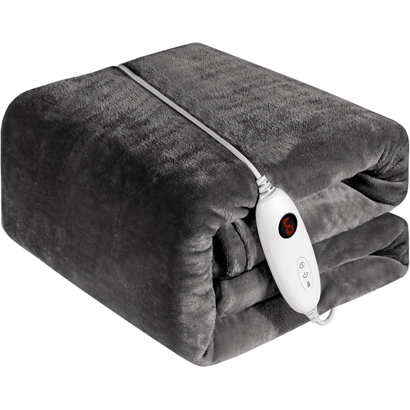 Sevak Heated Throw Blanket, Dark Grey