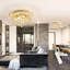 Lustre en cristal Modern Glam doré-1823374716