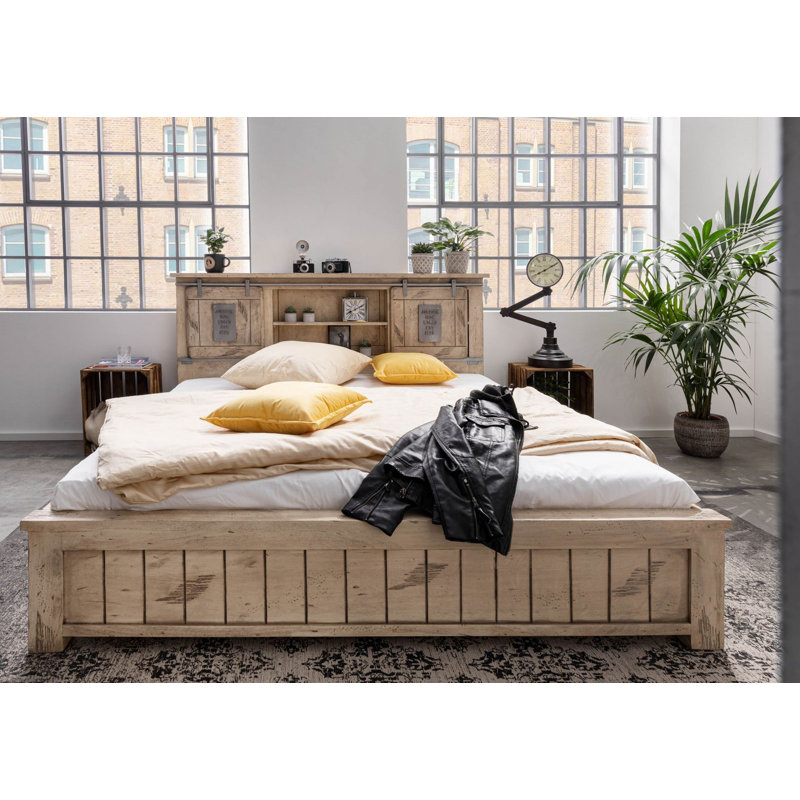 Railway European Kingsize (160 x 200 cm) Bed Frame, Beige, 150 x 220cm
