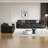 Black Genuine Leather Modular Sofa cushion Loveseat