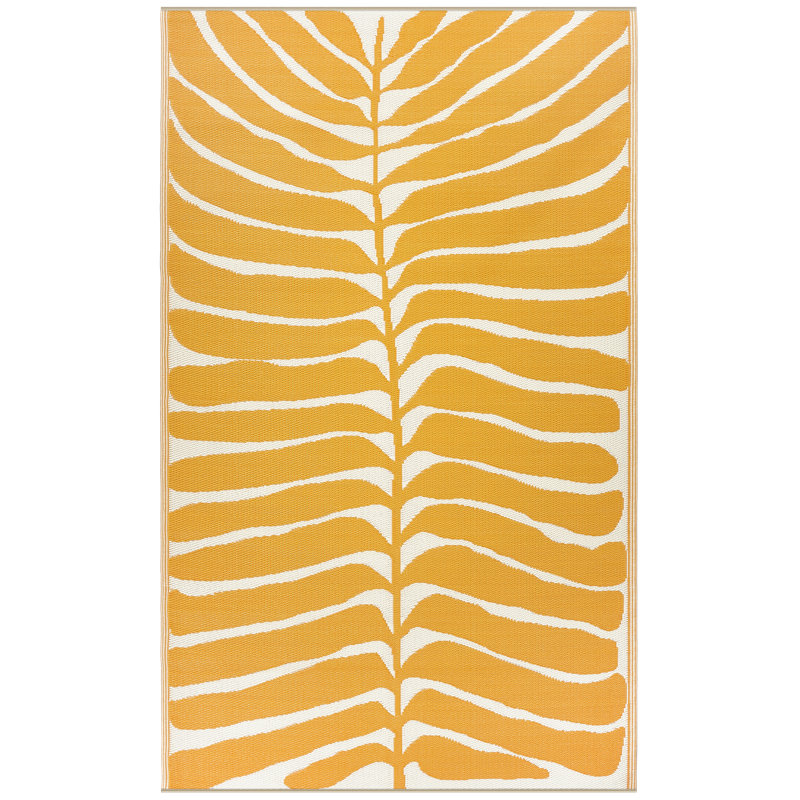 Tapis d'extérieur floral tropical Tropical - imperméable, infroissable, résistant à la décoloration, réversible - plastique recyclé - patio terrasse