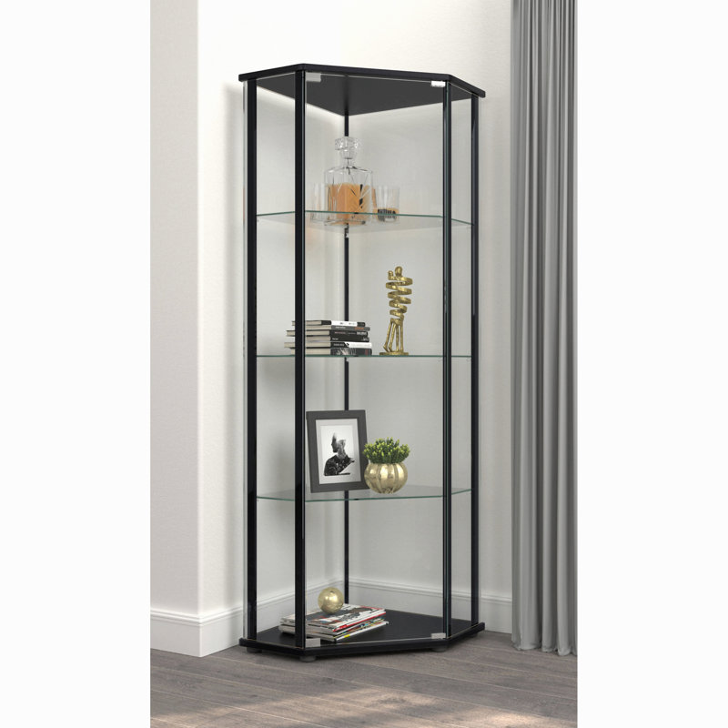 Vitrine noire à 4 tablettes
