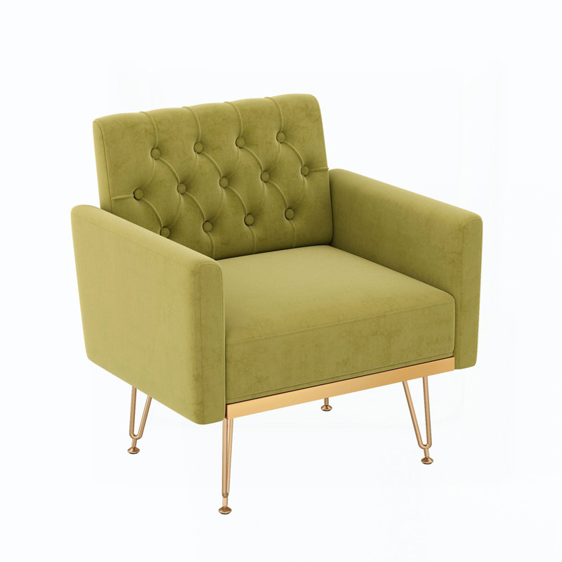 Chaises de lecture modernes capitonnées rembourrées, Vert