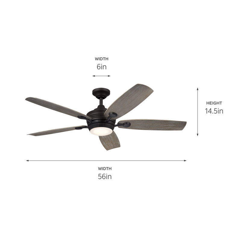 Inkom 56'' Ceiling Fan with LED Lights, Olde Bronze
