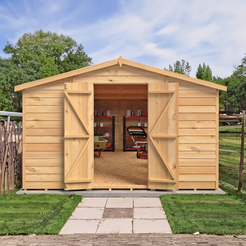 Garden Value 10 ft. W x 15 ft. D Overlap Shed, Yes