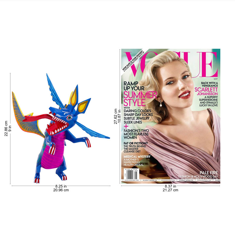 Happy Dragon Wood Alebrije Figurine