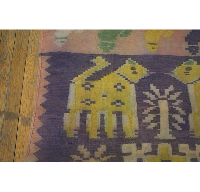 Early 20th Century Indian Cotton Dhurrie Carpet ( 3'6" x 6'9" -  107 x 206 )
