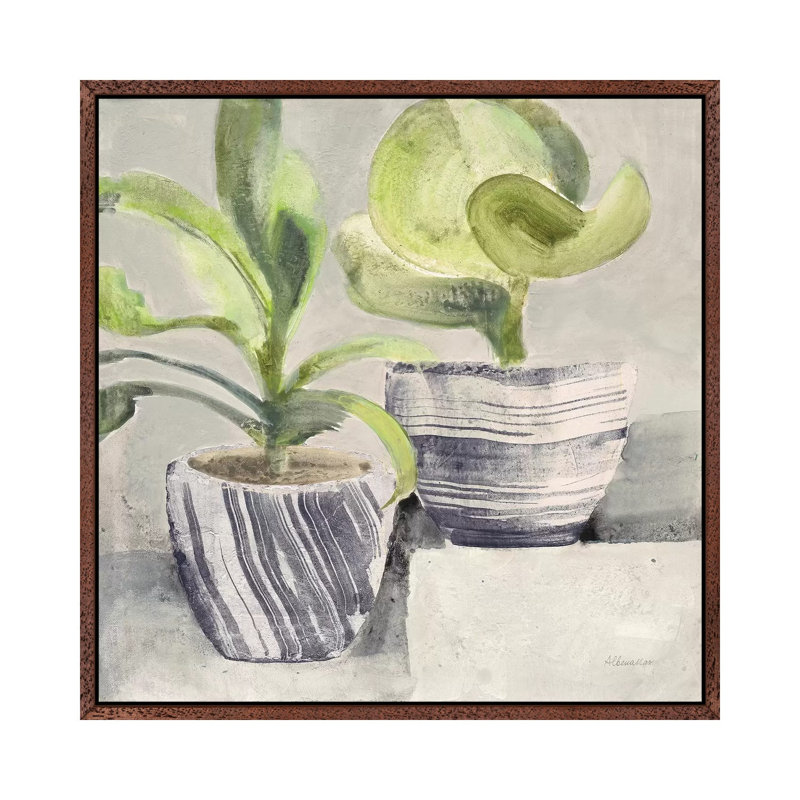 Greenery Still Life With Navy by Albena Hristova - Painting on Canvas, 66.04cm H x 66.04cm W x 3.81cm D