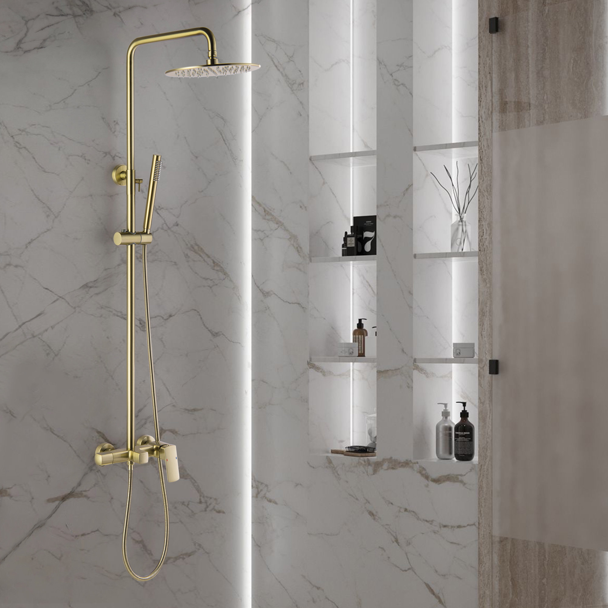 Dilon Luxury Complete Shower System Wall Mounted Triple Function ...