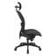 Fauteuil de direction en maille respirante noire avec accoudoirs rabattables