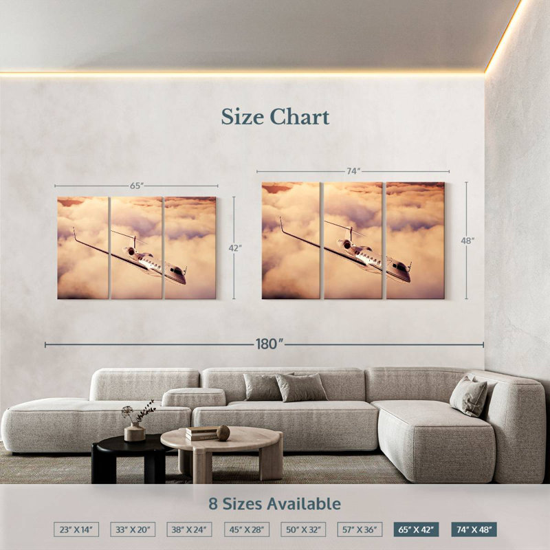 Mehar Luxury Private Jet, 42" H x 65" W
