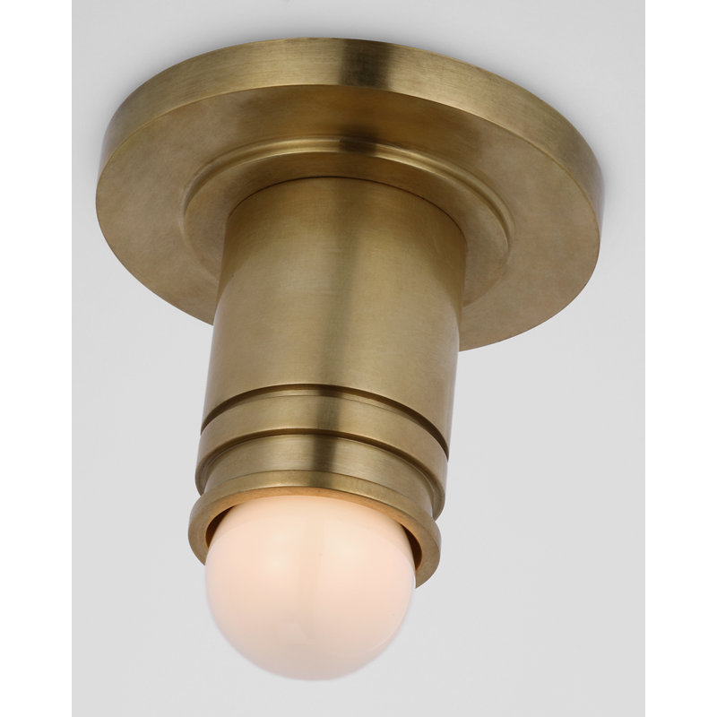 Top Hat 1 - Light Flush Mount, Hand-Rubbed Antique Brass