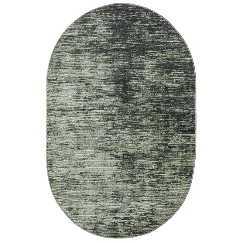 Ikhasa Chenille Abstract Indoor Rug, Oval 3'6" x 5'6"