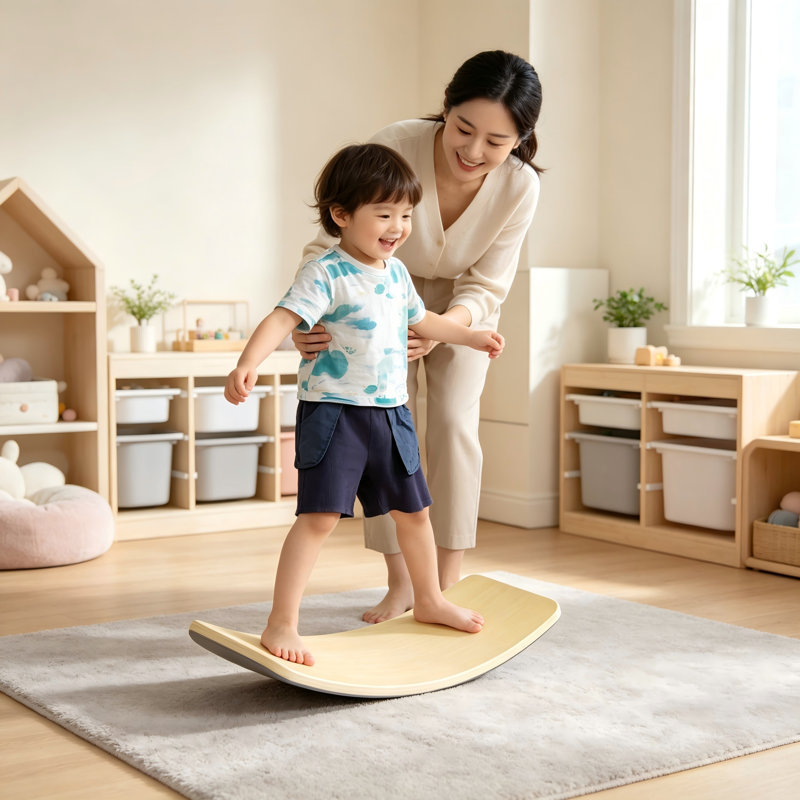 Planche d'équilibre en bois pour enfants