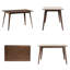 Ensemble de salle à manger moderne 47 po avec table rectangulaire brune et 4 chaises rembourrées en tissu-181234275