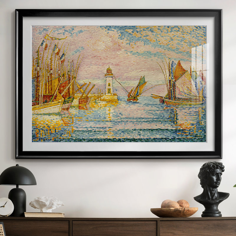Le phare de Groix-Paul Signac - reproduction d'art avec passe-partout et verre - 1925, 30 x 5 x 42,5, Impression encadrée