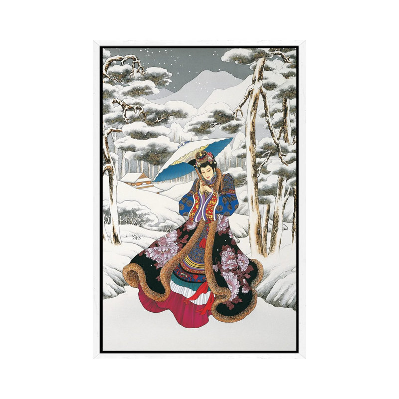 Winter Reverie - Painting on Canvas, White Framed, 101.6 cm H x 66.04 cm W