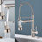 Kitchen Faucet With Pull Down Sprayer, Touch On Single Handle 2- Function Stainless Steel Spring Neck, Single Hole Installation For Residential, Commercial, RV, Bar & More, Brushed Nickel-118610641