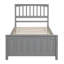 Lit plateforme en bois simple, gris