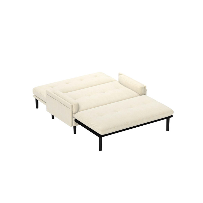 Causeuse 2 places, méridienne convertible et lit, Ivoire ivoire